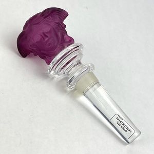 NIB Rosenthal Versace Medusa Head Lead Crystal Wine Stopper Amethyst Purple